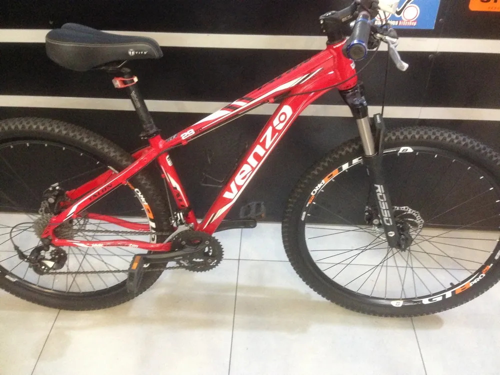 (SEMI NOVA) BICICLETA ARO 29 ALUM VENZO TALON 24 VEL TAM 16