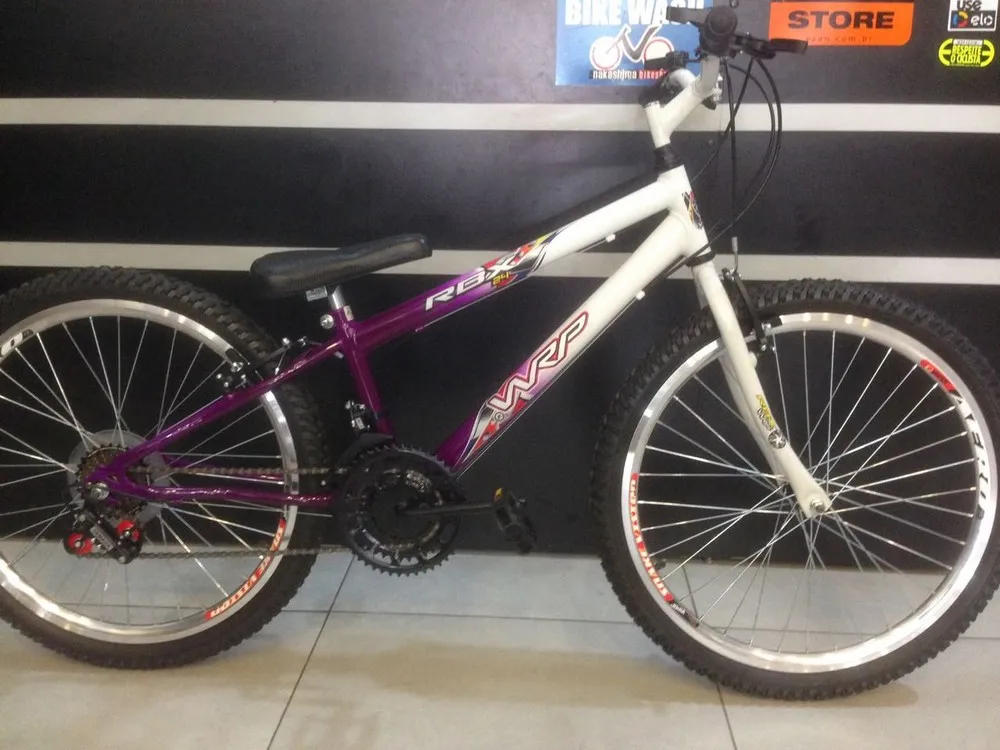 KIT DE BICICLETA ARO 24 WRP LILAS/BRANCO 18 MARCHAS