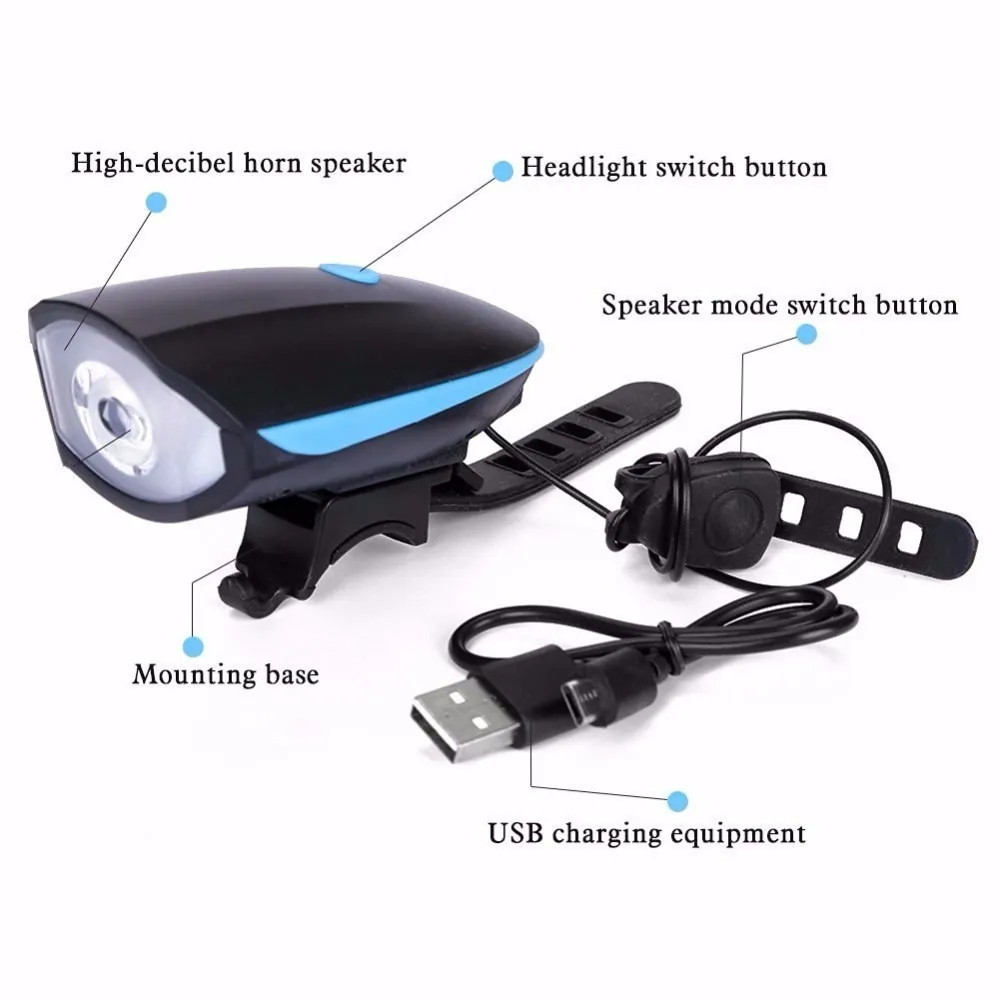 LANTERNA USB FAROL E BUZINA BIKE ON H1087 AZUL