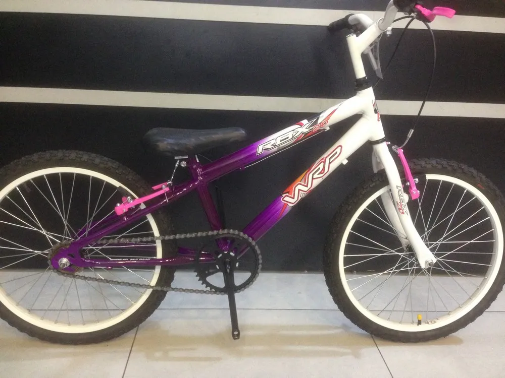 KIT DE BICICLETA ARO 20 WRP LILAS/BRANCO