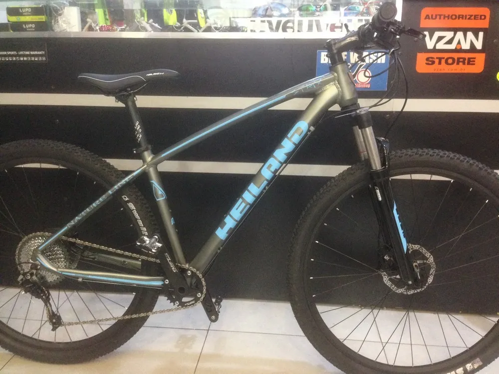 BICICLETA ARO 29 ALUM HEILAND STRIX CINZA/AZUL 11 VEL TAM 17