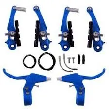 KIT DE FREIO V-BRAKE NYLON (AZUL) (MONTAGEM)