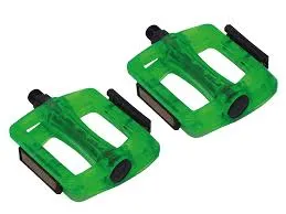 PEDAL PLATAFORMA WELLGO DE NYLON VERDE EIXO GROSSO