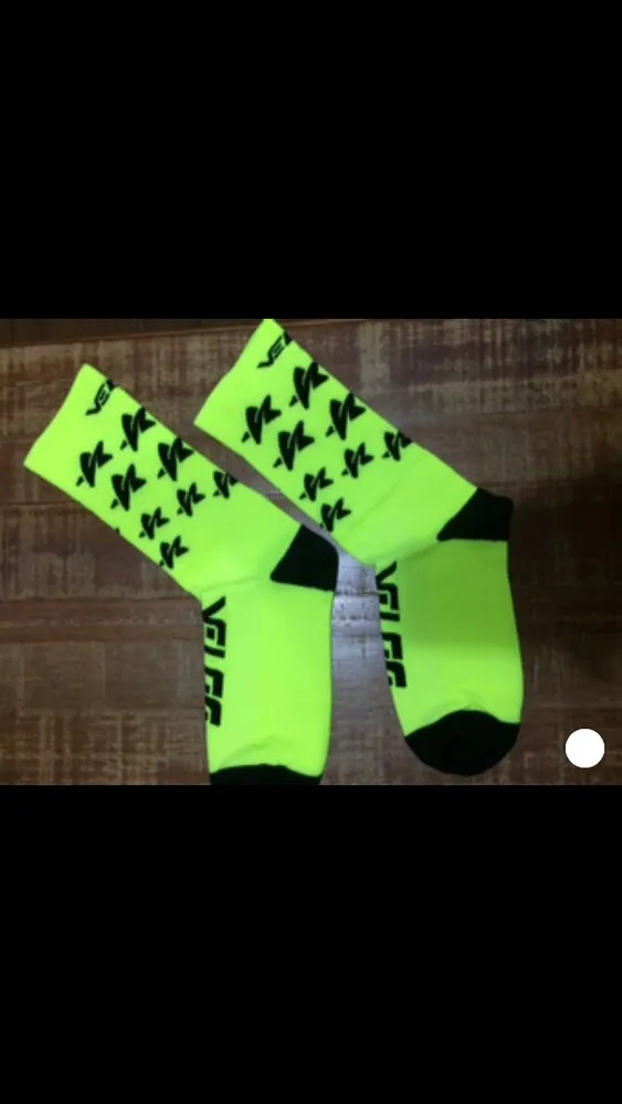 MEIA VELON AMARELO FLUOR C/ESTRELAS PRETAS