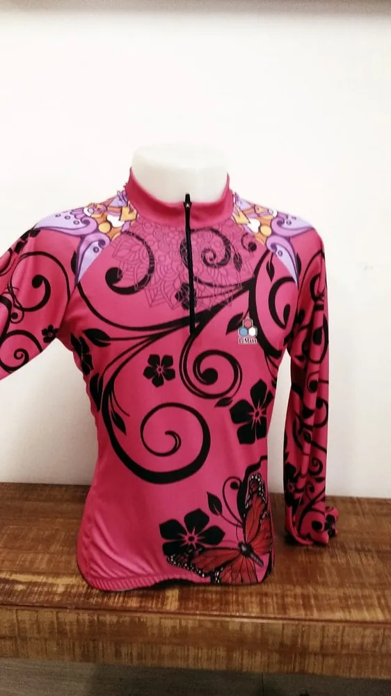 CAMISA LEMANS FEM FLORES ROSA M/LONGA TAM.: M