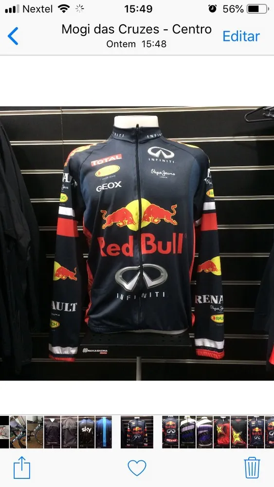 CAMISA CYCLING JERSEY RED BULL MANGA LONGA TAM.: M