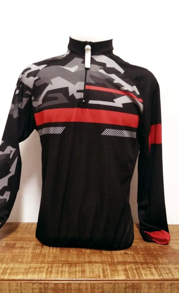 CAMISA CYCLING JERSEY CAMUFLADA/VERM M/L TAM.: M