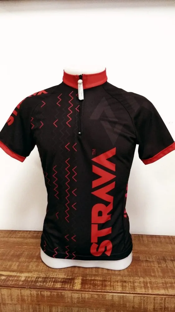 CAMISA CYCLING JERSEY STRAVA 2 PRETO/LARANJA TAM.: G