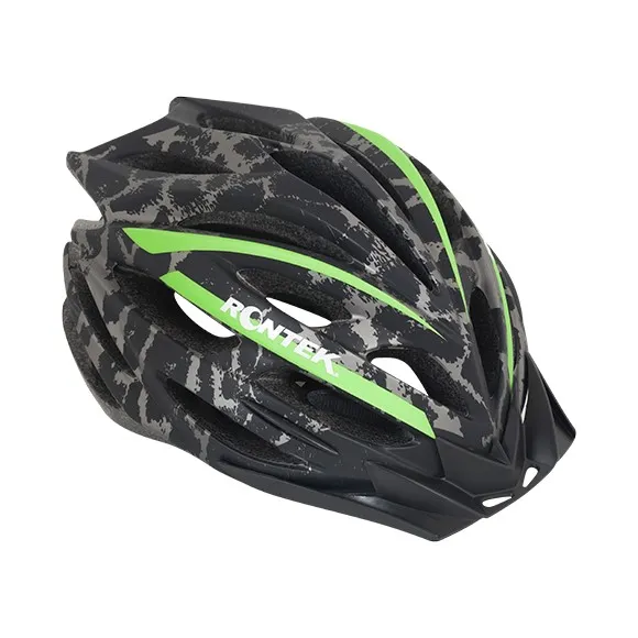 CAPACETE ADULTO RONTEK RT-31 PRETO/CINZA/VERDE TAM.: M