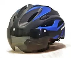 CAPACETE VICINI C/OCULOS PRETO/AZUL