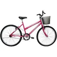 KIT DE BICICLETA ARO 26 WRP ROSA SEM MARCHAS C/CESTAS