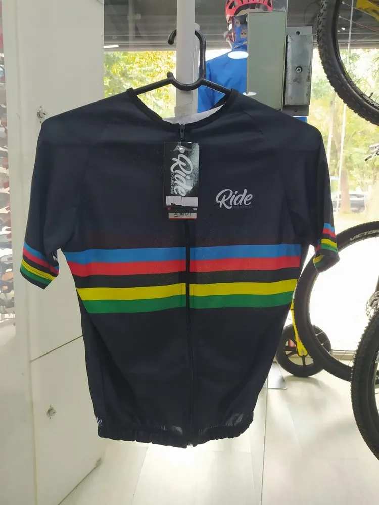 CAMISA RIDE CYCLING WEAR MUNDIAL PRETA TAM.:GG