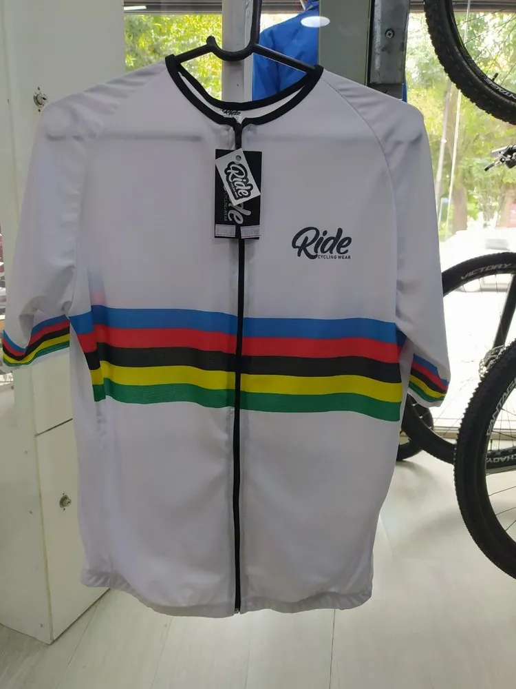 CAMISA RIDE CYCLING WEAR MUNDIAL BRANCA TAM.: GG