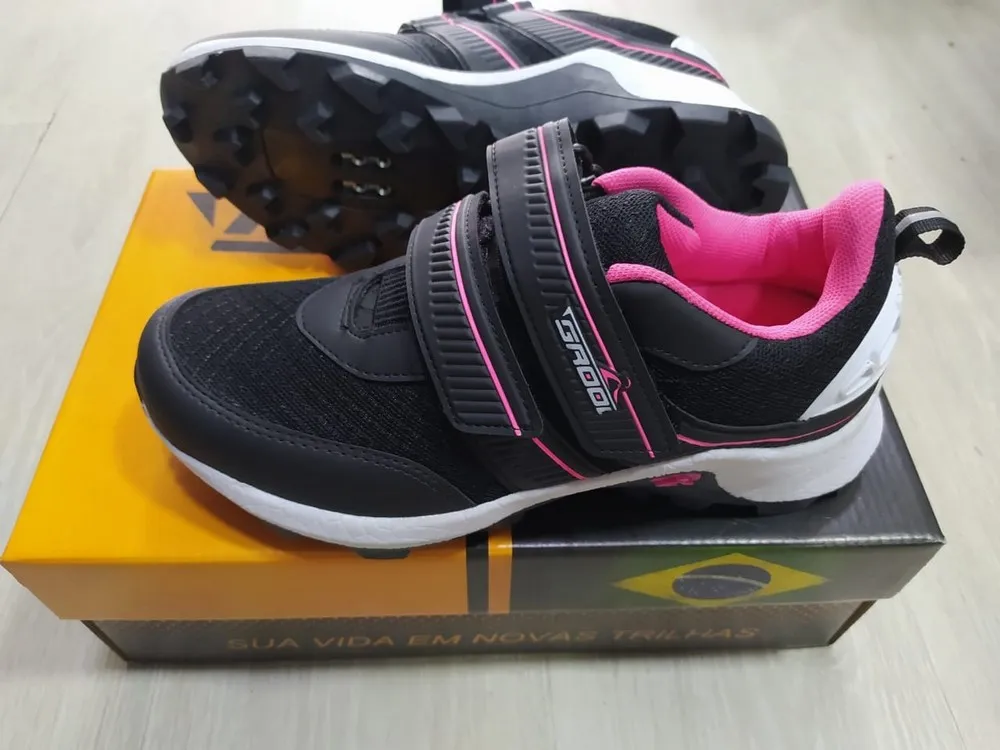 SAPATILHA MTB GROOL TIPO TENIS ADVENTURE PRETO/PINK TAM.:36