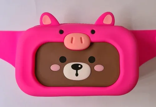 POCHETE KAWAII URSO ROSA/MARROM