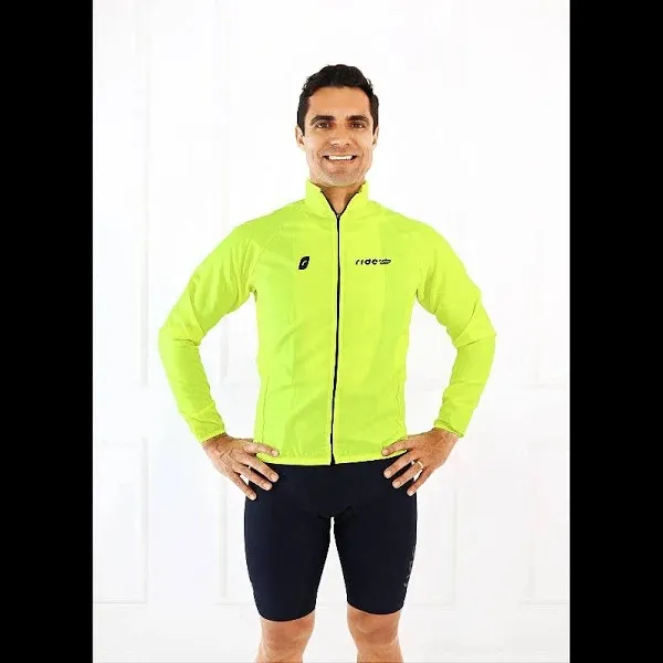 JAQUETA CORTA VENTO RIDE CYCLING WEAR AMARELO FLORESCENTE TAM G