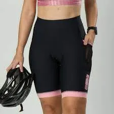 BERMUDA CICLISTA SOL SKY FEM TAM.: G PRETO/ROSA CLARO