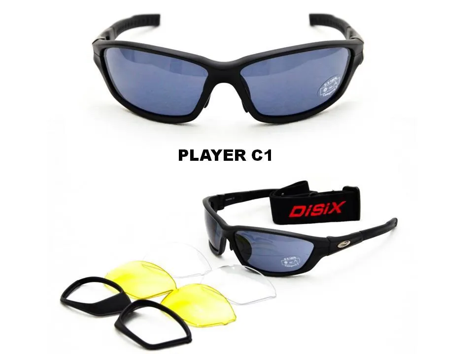 ÓCULOS DISIX PLAYERS C1 (PRETO FOSCO) (3 LENTES)