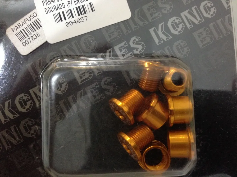 PARAFUSO KCNC SCANDIUM DOURADO (P/ ENGRENAGEM) (MTB) (C/ 4 UNID)