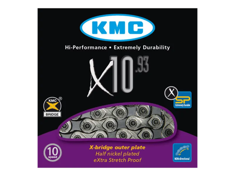 CORRENTE 10 VEL KMC X-10 SILVER 116L (PRATA)