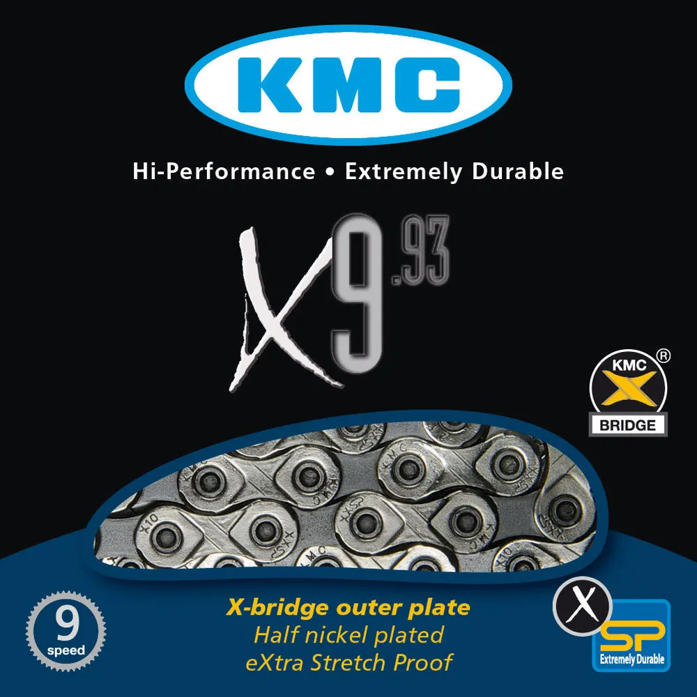 CORRENTE 9 VEL  KMC X-9 SILVER 116L (PRATA)