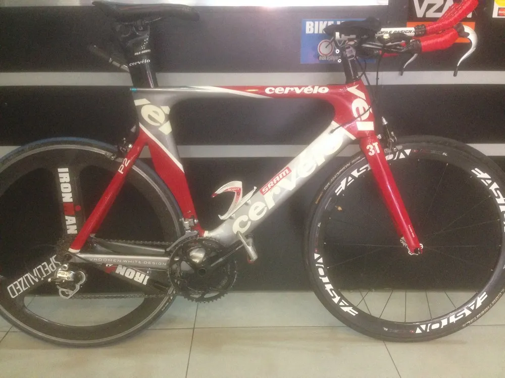 (SEMI NOVA) BICICLETA SPEED CARBONO TRIATHLON CERVELO P 2 TAM 56